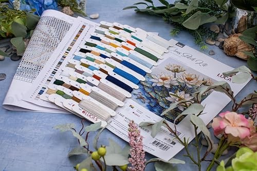Lake with Water Lilies B7039L Counted Cross-Stitch Kit