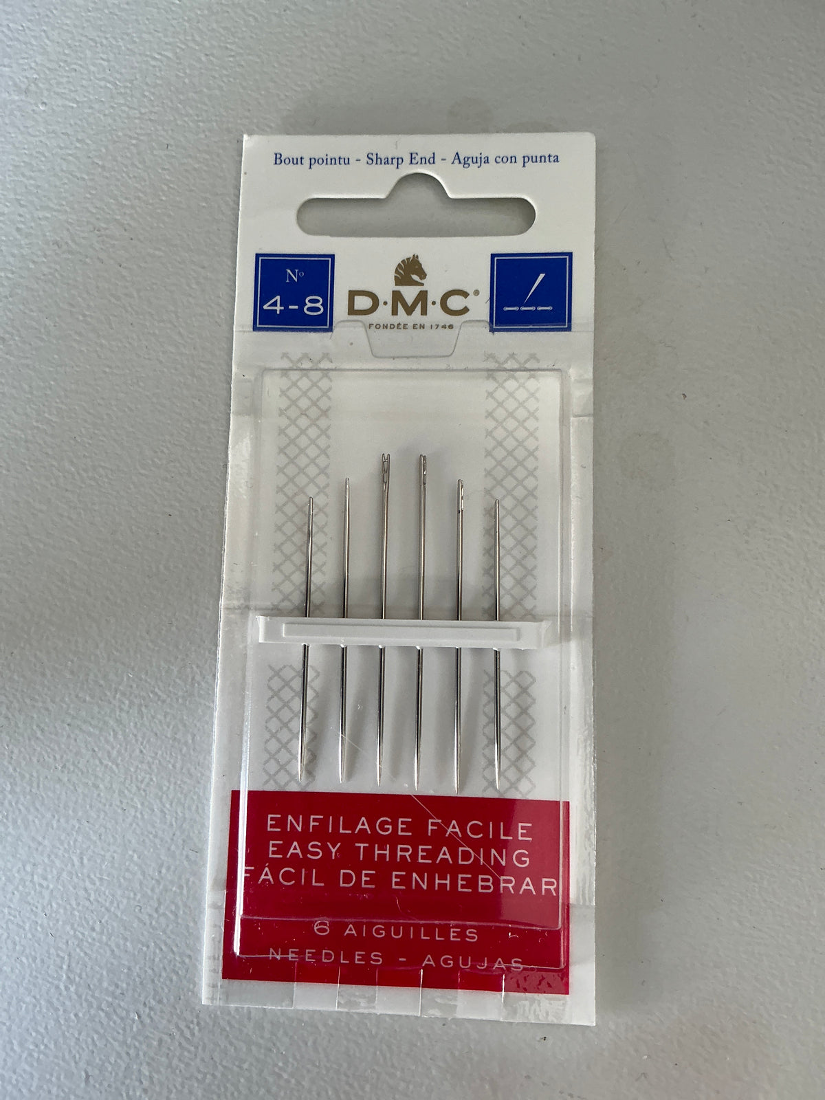 DMC Easy Threading Needles-Size 4/8 6/Pkg