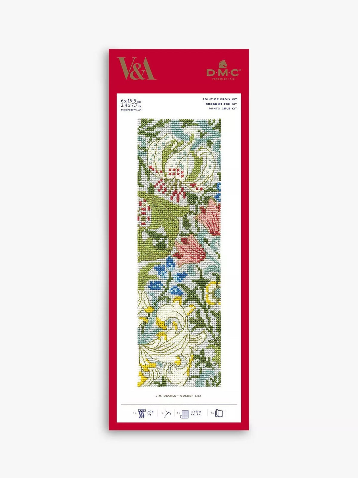 DMC Golden Lily Bookmark Cross Stitch Kit