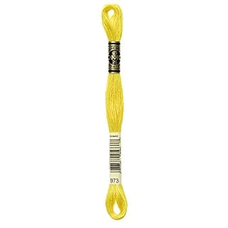 DMC Mouline Special 973 Six-Strand Embroidery Thread  Bright Canary  8.7-Yards