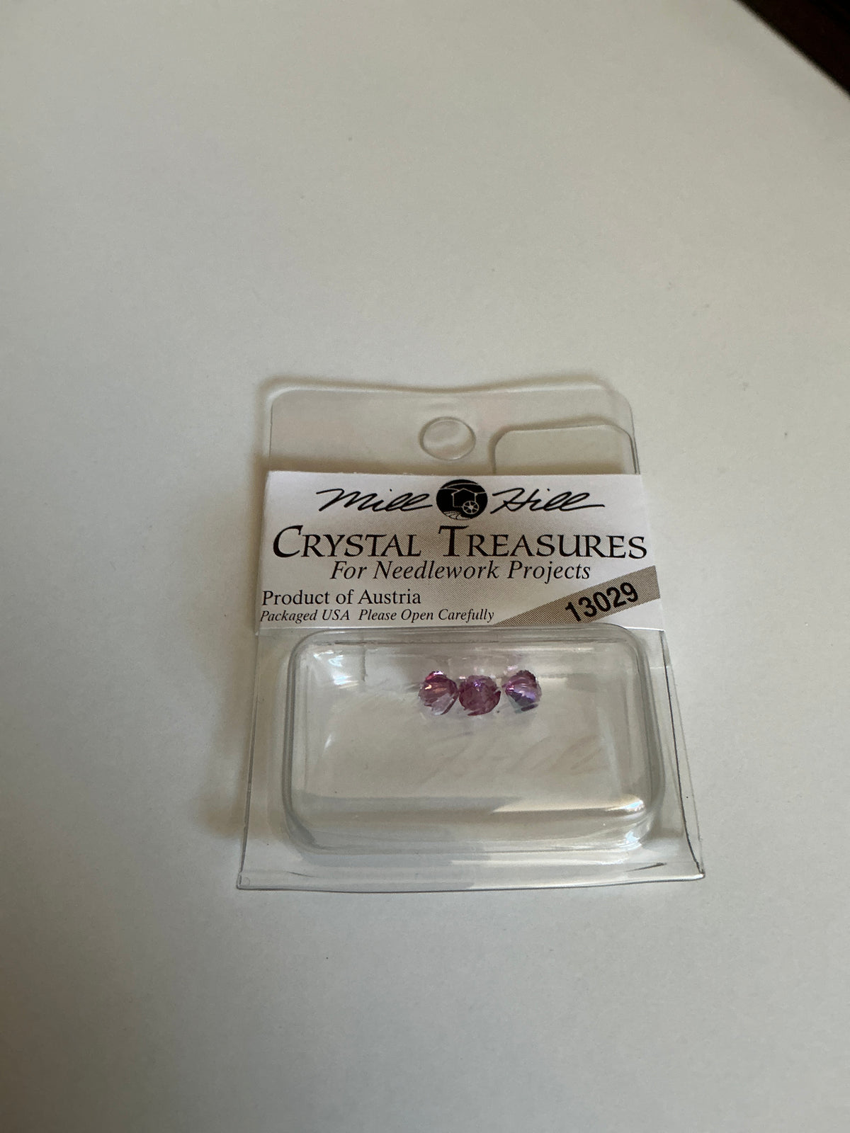 Mill Hill Crystal Treasures 13029 Rondele Amethyst  4mm 3 Pieces