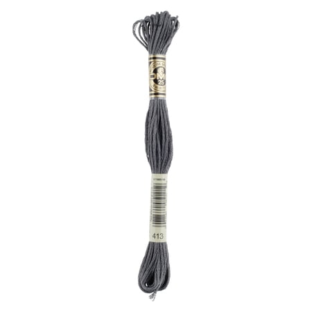 DMC Mouline Special 413 Six-Strand Embroidery Thread Dark Pewter Gray 8.7-Yards