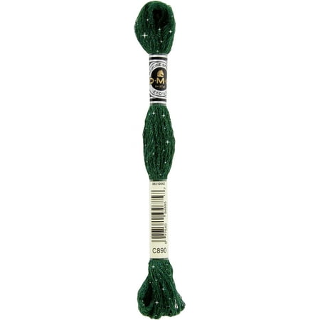 DMC Etoile Floss C890 Six-Strand Embroidery Thread Ultra Dark Pistachio Green 8.7-Yards