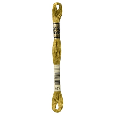 DMC Mouline Special 833 Six-Strand Embroidery Thread Golden Olive Light 8.7-Yards