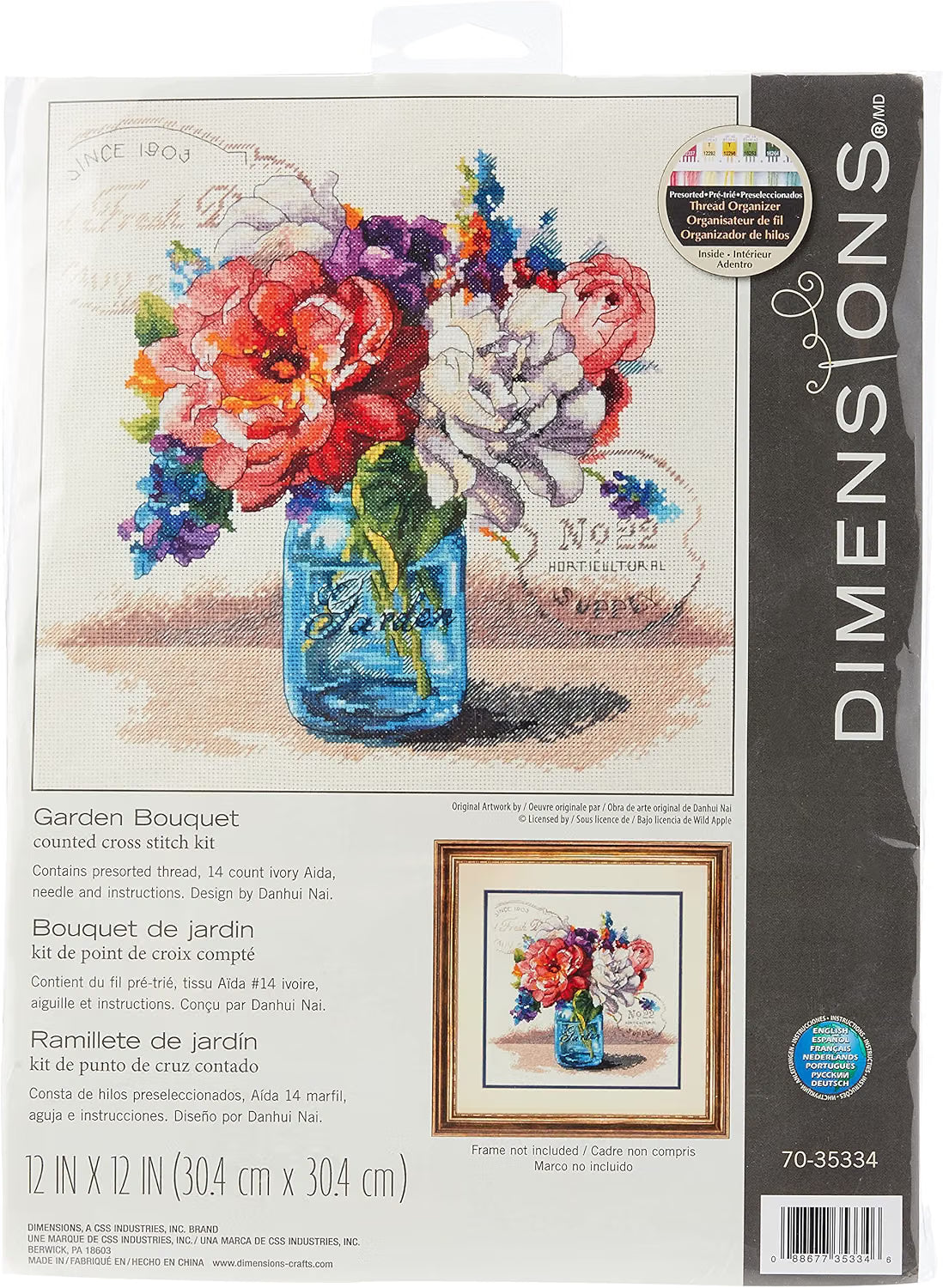 Dimennsions Counted Classic Garden Bouquet Cross Stitch Kit