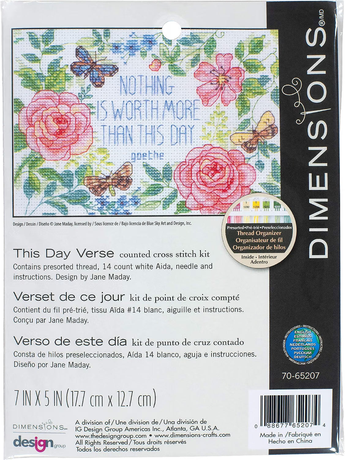 Dimensions 70-65207 This Day Verse Counted Cross Stitch Kit