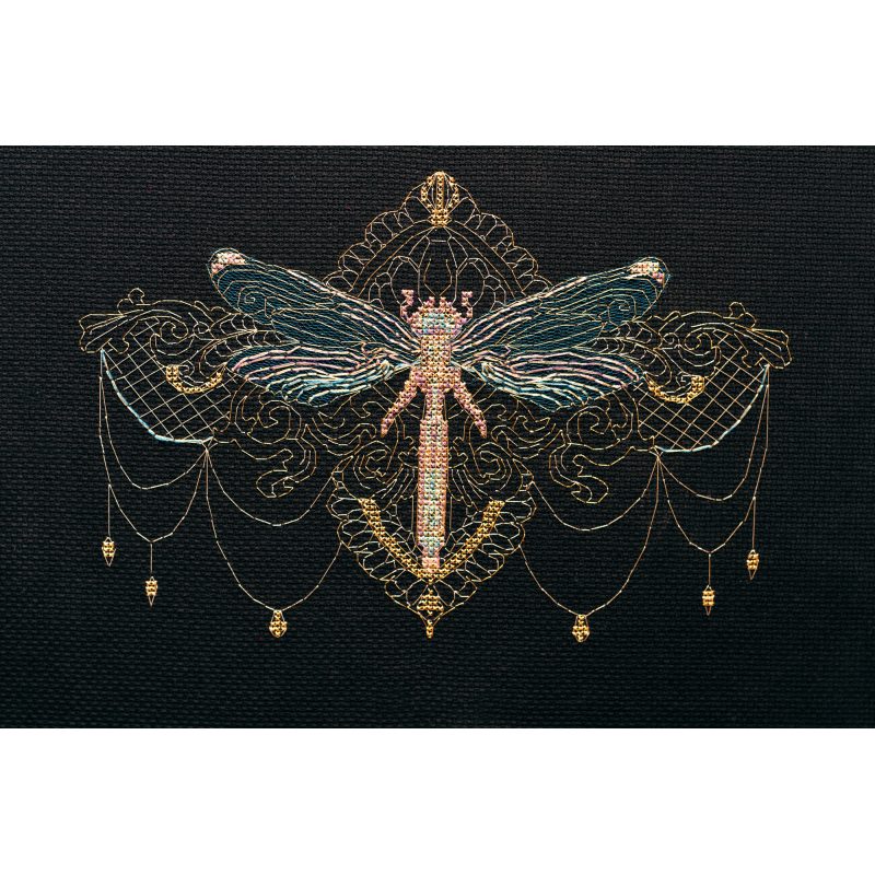 Abris Art Cross Stitch Kit "Golden dragonfly" Article: AH069