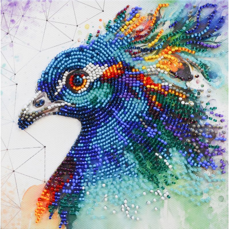 Abris Art Bead Embroidery Kit Respectable peacock AM-253