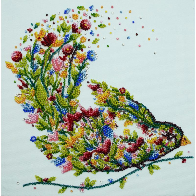 Abris Art Midi Bead Embroidery Kit on Art Canvas "A singing bird" AMB094