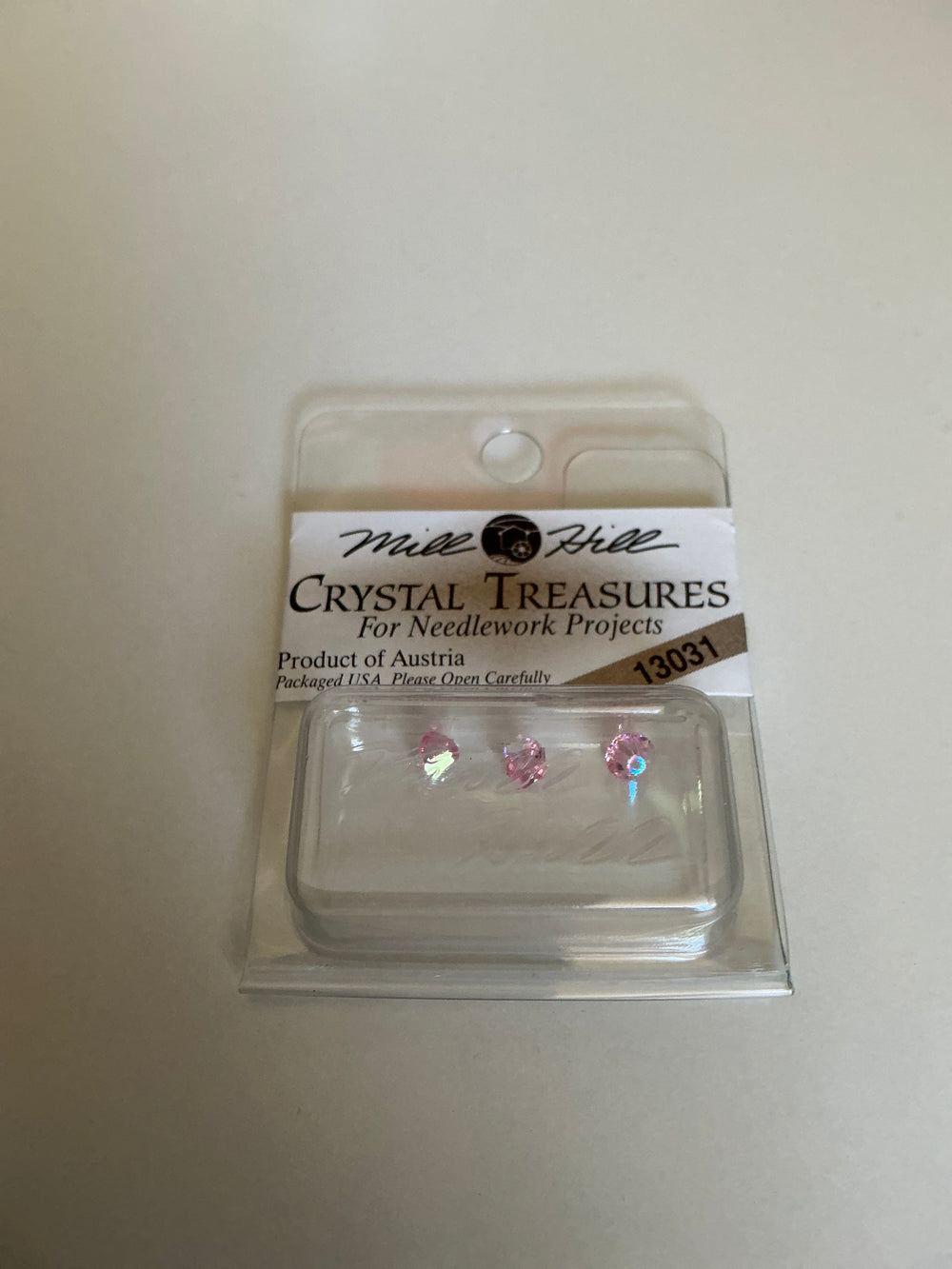 Mill Hill Crystal Treasures 13031 Rondele Light Rose 4mm 3 Pieces