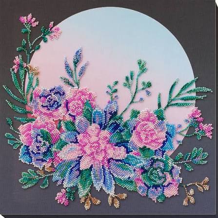 Abris Art Bead Embroidery Kit Moon Flowers AB-824