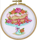 Tuva Cross Stitch Kit with Wooden Hoop 5'' / 12.5 cm  - Blooming Delicious