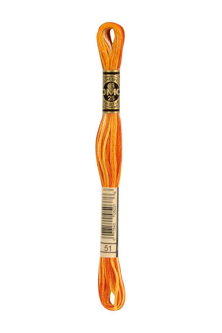 DMC Mouline Special 51 Six-Strand Embroidery Thread  Variegated Burnt Orange 12pk 8.7-Yards