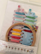 Tuva Cross Stitch Kit with Wooden Hoop 5'' / 12.5 cm  - Bird Plate