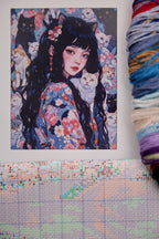 Cat Girl Teenager ZZ6096 Painting Fairy Cross Stitch