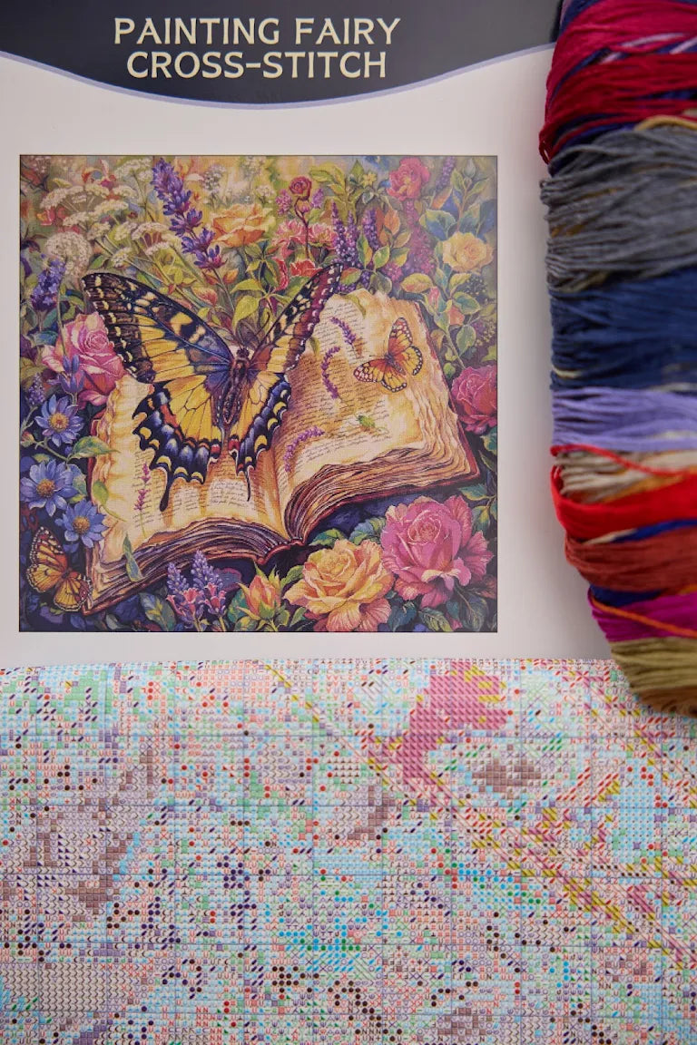 Bookish Butterfly Language ZZ5625 Painting Fairy Cross Stitch