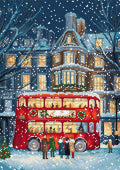 LETISTITCH  L9982 London Christmas Bus Cross Stitch Kit