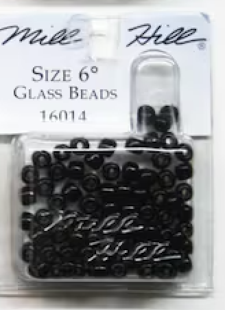 Mill Hill Glass Beads Size 6/0 4mm 5.2 Grams/Pkg-Black 16014