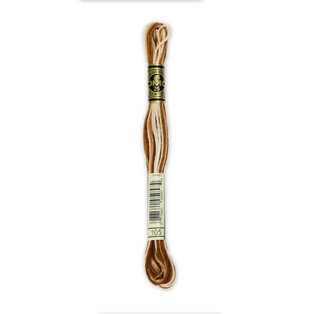 DMC Mouline Special 105 Six-Strand Embroidery Thread  Variegated Brown 8.7-Yards