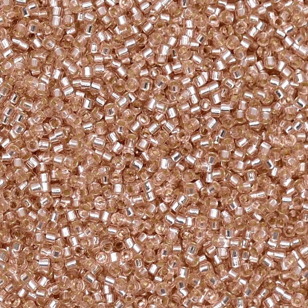 Miyuki Delica Seed Bead 11/0 Silver Lined Pink Mist 2-inch 5g DB1203