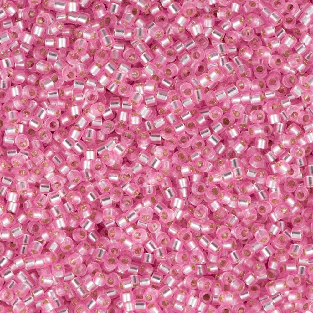 Miyuki Delica Seed Bead 11/0 Silver Lined Light Pink Dyed 2-inch 5g DB1335