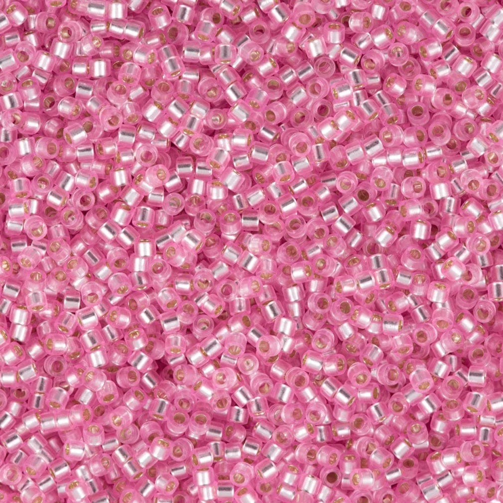 Miyuki Delica Seed Bead 11/0 Silver Lined Light Pink Dyed 2-inch 5g DB1335