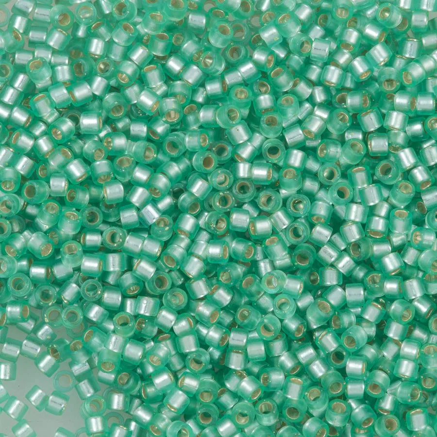 Miyuki Delica Seed Bead 11/0 Silver Lined Dyed Mint Green 2-inch 5g DB691 DB0691
