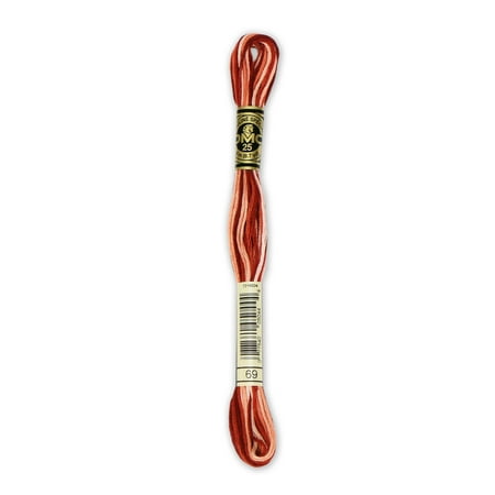 DMC Mouline Special 69 Six-Strand Embroidery Thread Variegated Terra Cotta  Pk 12 8.7-Yards