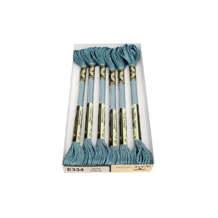 DMC Light Effects E334 Six-Strand Embroidery Thread Blue Topaz 8.7-Yards