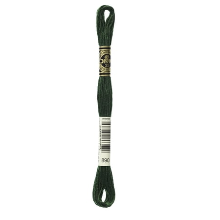 DMC Mouline Special 890 Six-Strand Embroidery Thread  Ultra Dark Pistachio Green  8.7-Yards