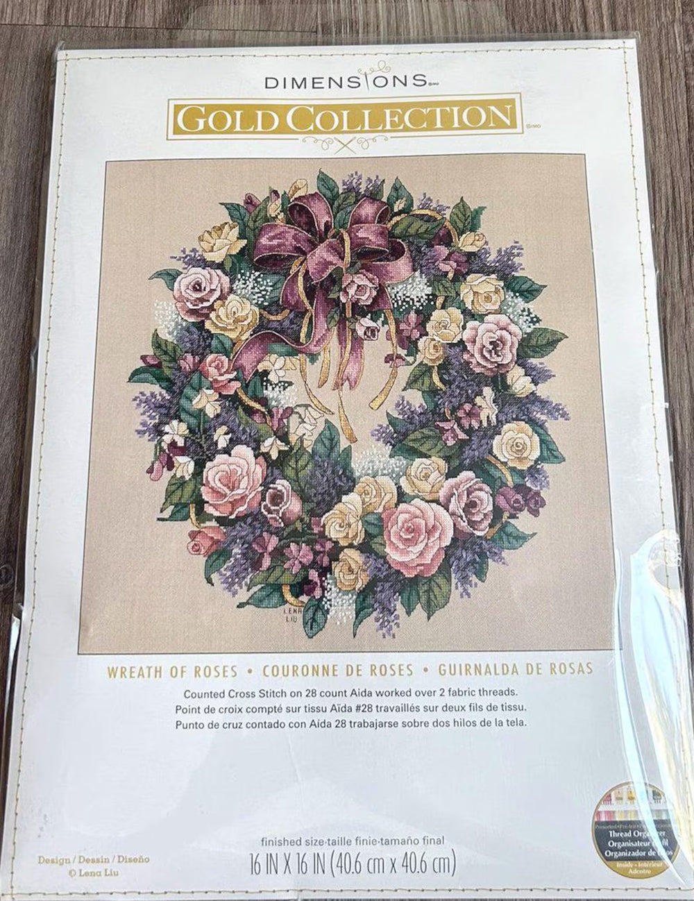 Dimensions Gold Collection Wreath of Roses Cross Stitch Kit