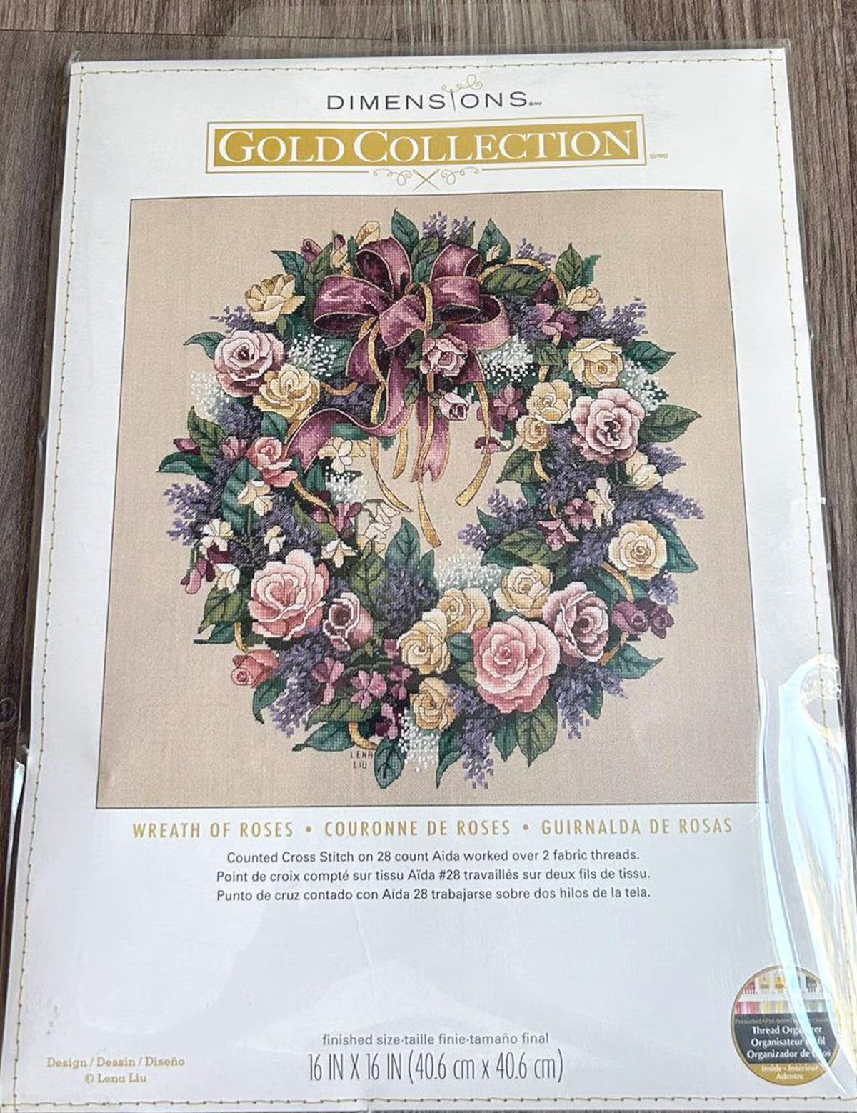 Dimensions Gold Collection Wreath of Roses Cross Stitch Kit