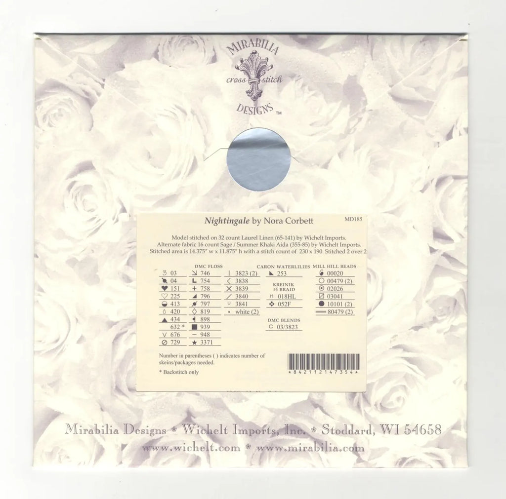 Mirabilia - Nightingale cross stitch pattern only, MD-185