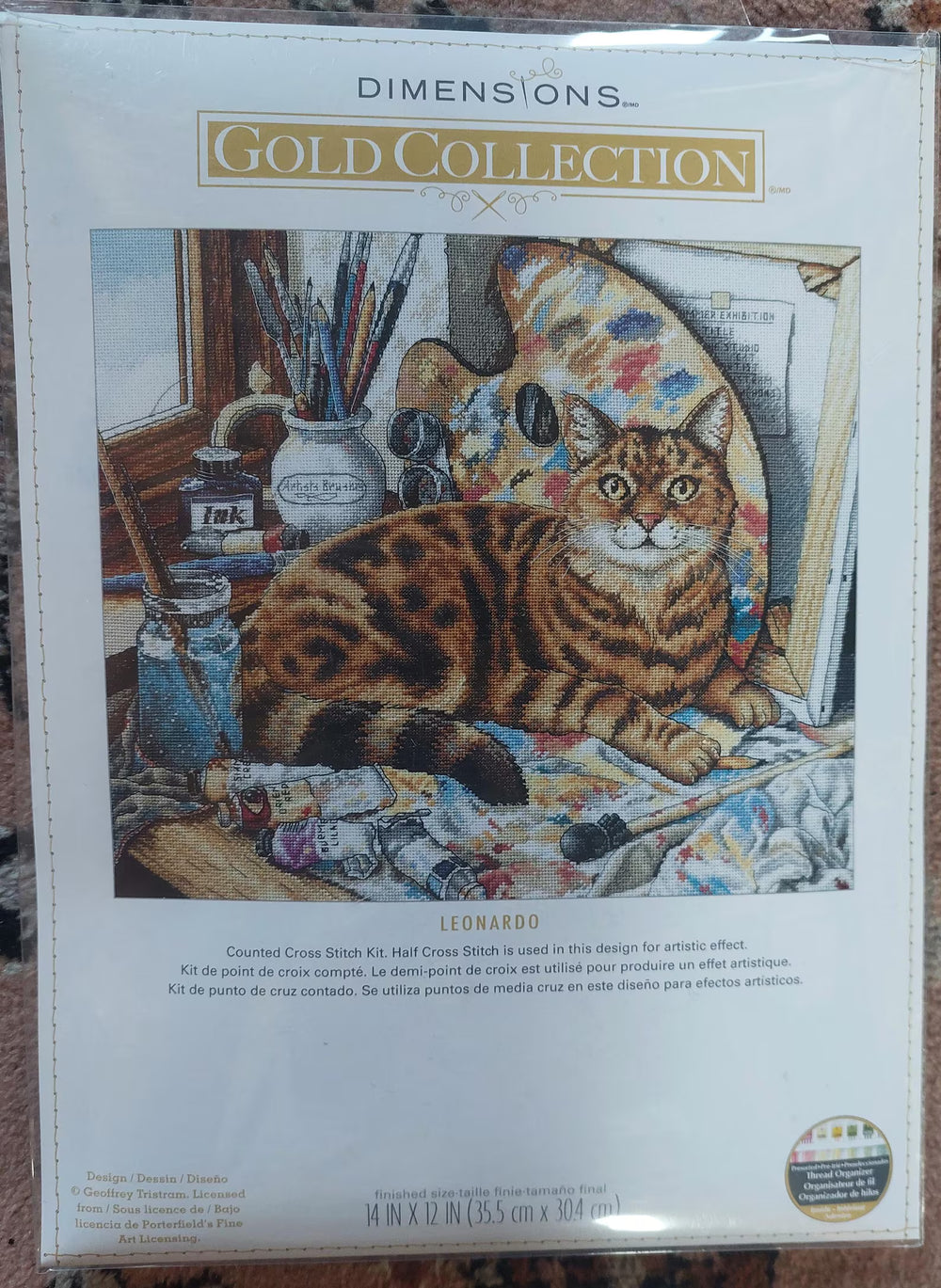 Dimensions Gold Collection Leonardo Cat Cross Stitch Kit