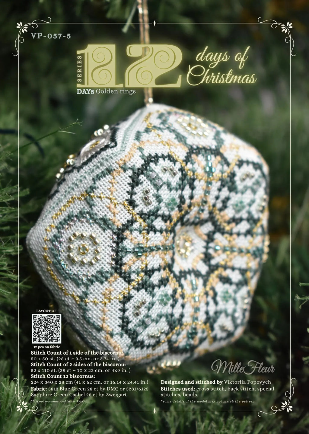 Mille Fleur VP-057-5 Day 5 Golden rings 12 days of Christmas