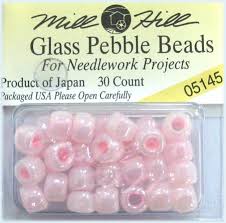 Mill Hill Glass Pebble Beads 5.5mm 30/Pkg-Pale Pink 05145