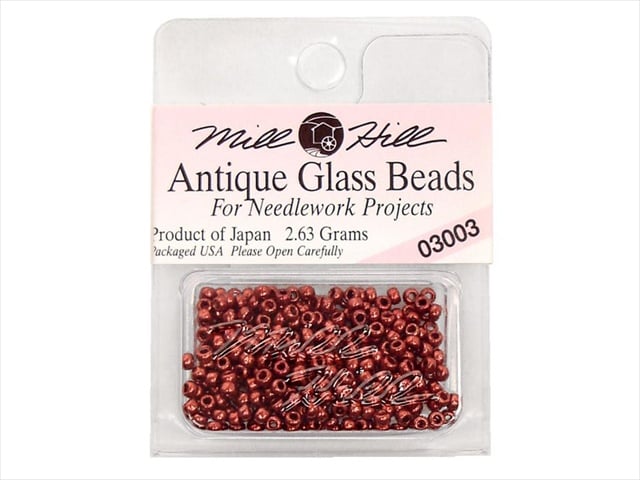Mill Hill Antique Glass Seed Beads 2.63 Grams/Pkg-Antique Cranberry 03003