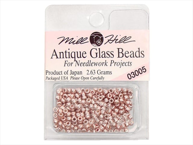 Mill Hill Antique Glass Seed Beads 2.63 Grams/Pkg-Platinum Rose 03005