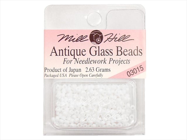 Mill Hill Antique Glass Seed Beads 2.5mm 2.63g-Snow White 03015