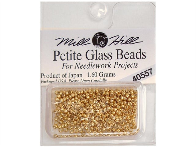 Mill Hill Petite Glass Seed Beads 2mm 1.6g-Gold 40557