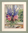 Dimensions Peonies & Delphiniums Flowers - Counted Cross Stitch Kit 35257
